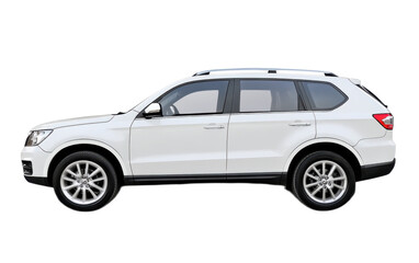 White SUV carv on transparent background, png