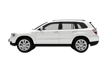 White SUV carv on transparent background, png