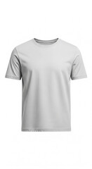 Minimalist Light Gray Short Sleeve Shirt on White Background