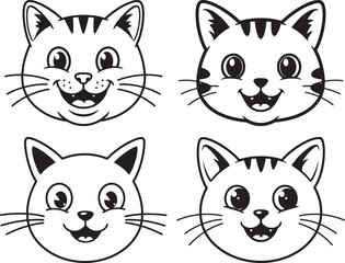 Three playful otters wearing sunglasses silhouette isolated on white background