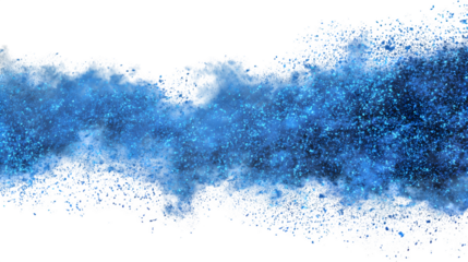 Blue glitter smoke border frame on a white background