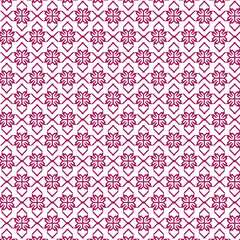 Pink vector seamless floral pattern with vintage damask ornament design for wallpaper or fabric