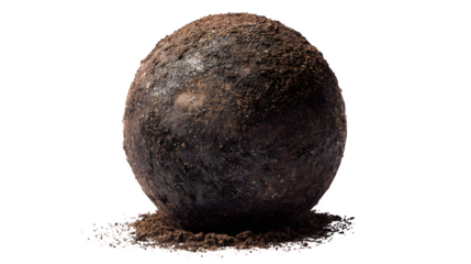 Soil clod ball on white background