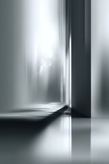 Abstract corridor with light reflections on polished surface