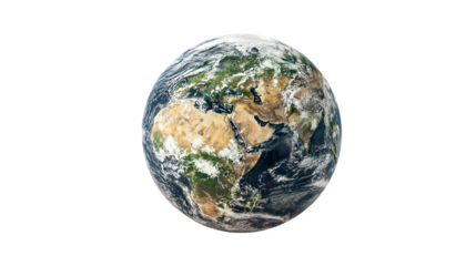 Earth globe view in digital style on white background
