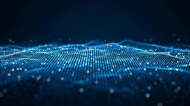 Abstract Blue Particle Wave: Seamless Loop 4K Background