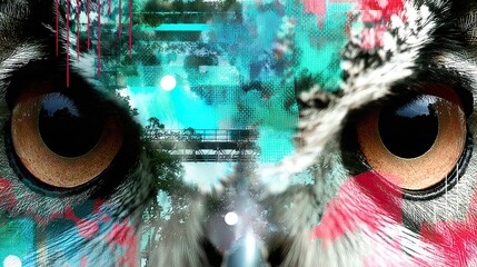 Owl eye abstract art design