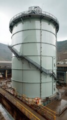 Obraz premium Stunning photo of h2 storage tank in a powerhouse.