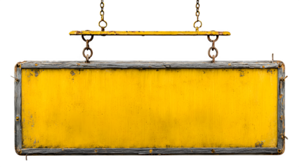 Blank yellow aged signboard isolated on a white background