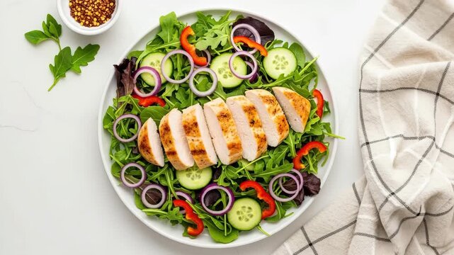 Grilled Chicken Salad: Fresh, Healthy, and Delicious Food Video