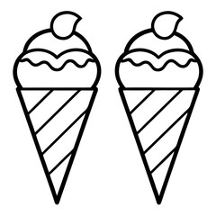 Ice cream cone, ice cream vector illustration