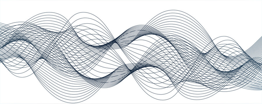 Abstract curvy line art wavy flowing dynamicsound, wave, wind, information flow. Twisted curve lines and blend effect,Rhythmically, soundwaves or digital frequency signals. clean, fluid.