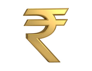 Rupee sign &ndash; High-resolution gold rupee sign with metallic reflections