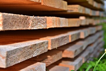A rotting log lies on the grass.