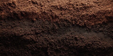 Stunning photo of dark brown rich soil texture background image eco dirt land.