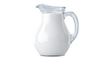 Jug of fresh milk isolated on a white background