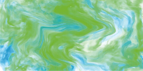 Abstract vivid fluid art background with swirling marbled patterns in electric green, cyan, and white. Marble pattern black isolated on white background. Liquid marble surfaces design and panorama