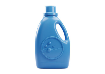 Isolated Blue Laundry Detergent Bottle with Bubbles