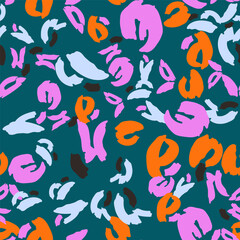 Floral colorful seamless pattern with different abstract flowers. Vector background, design, print, textile, wrapping paper, backdrop