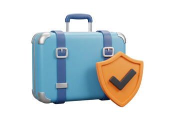 Isolated Luggage with Security Shield Protection
