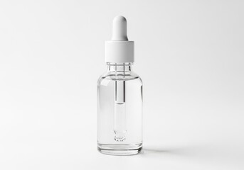 Photo of serum dropper bottle isolated on white background for cosmetic product