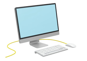 Isolated Computer Desktop with Keyboard and Mouse