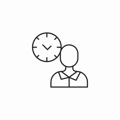 employee work hours icon sign vector
