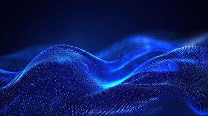 Glowing binary code streams over a deep blue tech-inspired background.