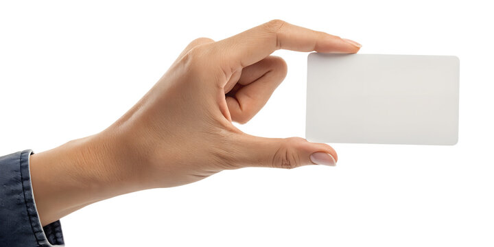 Hand Holding Blank White Card - Business and Identity