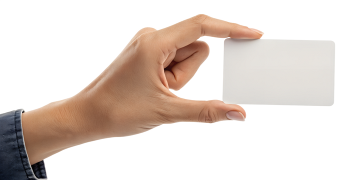 Hand Holding Blank White Card - Business and Identity