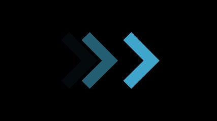 Flickering Blue Arrow Sign Animation with neon light. Luminous and shimmering haze inside the Arrow Sign Animation. Arrow Sign Animation in neon sign. 