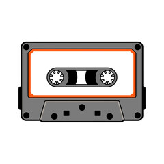 Obraz premium Retro Audio Cassette Tape Illustration for Music and Vintage Technology Lovers Design Element Isolated on White Background