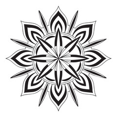 Elegant Black and White Mandala Design for Meditation and Coloring Pages Relaxation and Spiritual Art