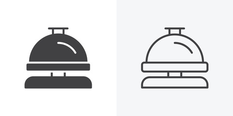 Reception bell icon. Line Art And Clip art Style Design