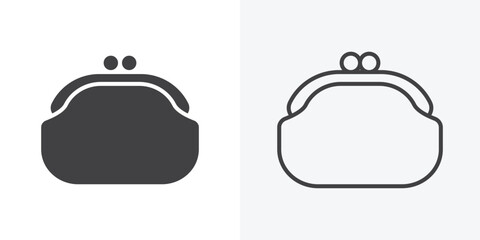 Woman purse icon. Line Art And Clip art Style Design