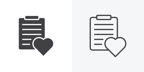 Wish list icon. Line Art And Clip art Style Design