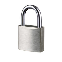 Fototapeta premium silver unlocked padlock with realistic shadows, isolated PNG