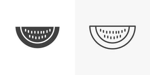 Watermelon icon. Line Art And Clip art Style Design