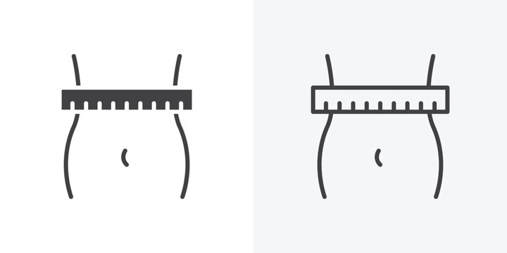 Weight loss icon. Line Art And Clip art Style Design