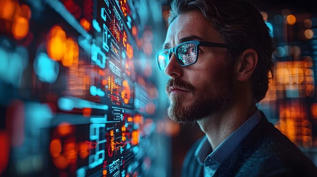 Logistics manager reviewing supply chain analytics and data driven decisions