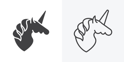 Unicorn icon. Line Art And Clip art Style Design