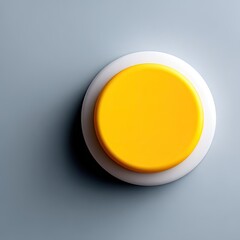 Bright Orange Circle Button on Gray Minimalist Background