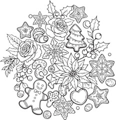 Fototapeta premium christmas, flower, pattern, floral, seamless, vector, decoration, illustration, wallpaper, ornament, vintage, design, rose, nature, art, texture, leaf, flowers, pink, summer, plant, card, element, dec