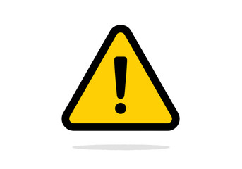 A yellow warning sign featuring a black exclamation point inside a black border, commonly used to indicate caution, risk, or potential hazards, against a clean white background.