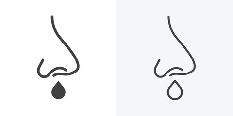 Runny nose icon. Line Art And Clip art Style Design