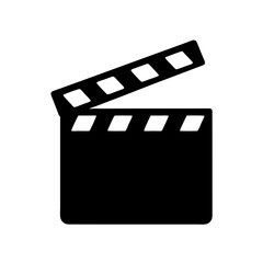 vector Silhouette of a classic clapperboard for filmmaking, a symbol of movie production