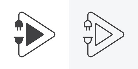 Plug and play icon. Line Art And Clip art Style Design