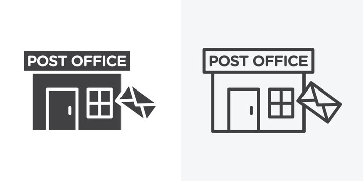 Post office icon. Line Art And Clip art Style Design