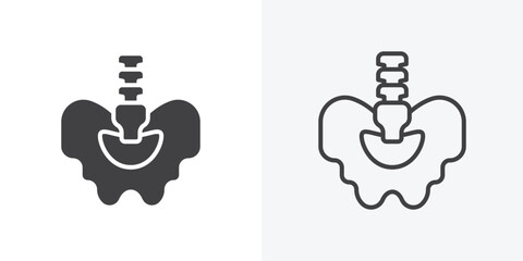 Pelvic area icon. Line Art And Clip art Style Design