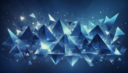 A mesmerizing abstract composition of blue geometric forms and glowing light.